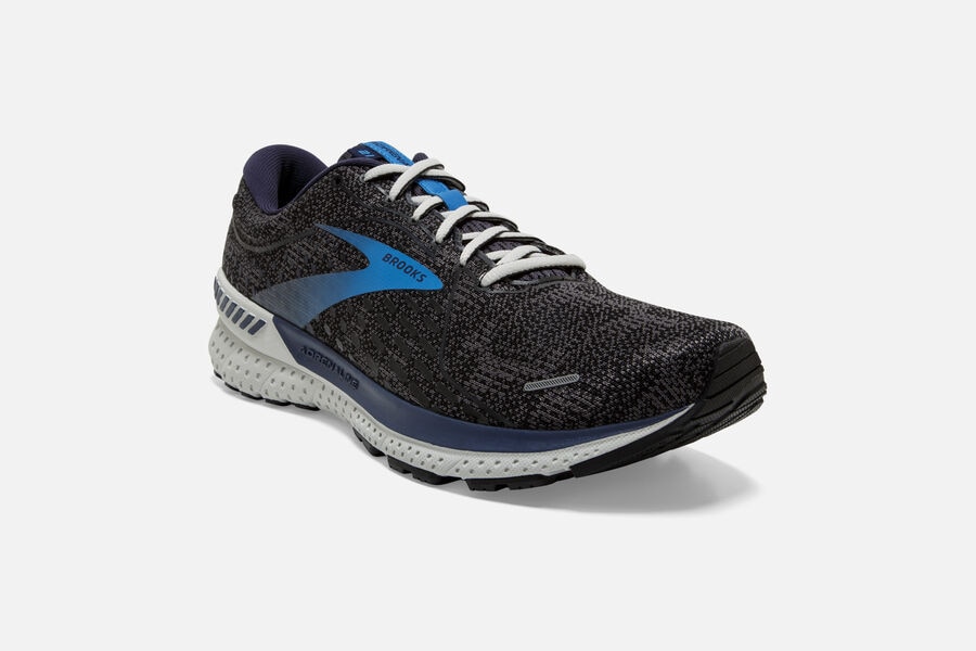 Adrenaline GTS 21 Road Brooks Running Shoes NZ Mens - Black/Blue - QGUDYW-943